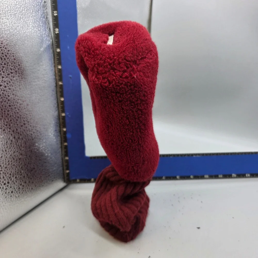 Unbranded Golf Headcover Unisex Maroon Red Sherpa Fleece Vintage Retro Driver 1